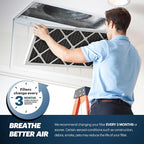 BNX TruFilter 14x14x1 MERV 12 Odor Defense (4-Pack) AC Furnace Air Filter with Activated Carbon - MADE IN USA - Pleated Air Conditioner HVAC AC Furnace Filters - Removes Odor, Mold, Bacteria, Smoke