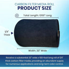 Activated Carbon Filter Media Roll - 31" x 100' x 1/4" Thick, Odor Control, Cut to Size, Filter Range Hood, AC Filter Material, Durable Carbon Filters, Made in USA