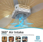 360° Woodshop Air Filtration System Woodworking - 1050/1350 CFM, Built-in Ionizer, with Strong Vortex Fan, Shop Air Filtration for Garage, Works Shop, Dust Collectors System, Gray, KMF12D Pro