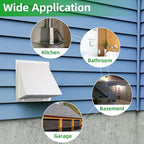 7 Inch Hooded Wall Vent with Mesh and Damper,7'' Exhaust Vent Cover Cap Outside,Wall Vent Hood Duct Cap Exterior for Kitchen Range Hood/Dryer/Laundry/Bathroom Exhaust Fan Vent,Galvanized Steel,White