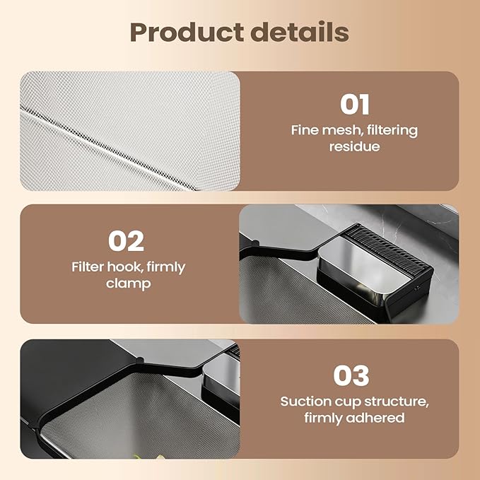 Sink Food Strainer, Suction Cup Drain Basket, Easy Filter with Mesh Bags, Practical Kitchen Waste Tool, Minimal Foldable Design, Scrap Catcher for Disposal