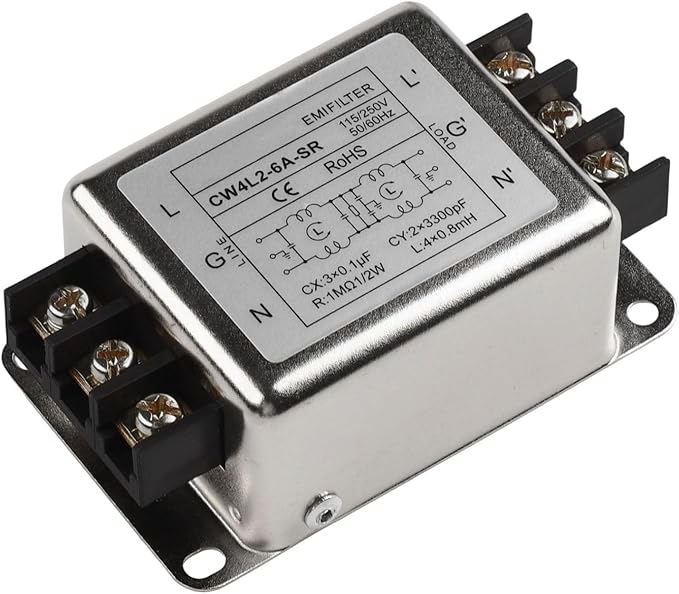 Single-Phase 2-Stage Power Supply Filter Anti-interference With Alloy Shell For CW4L2 Models Electrical And Electronic Equipment(6A)