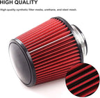 RYANSTAR 76mm 3" High Flow Round Tapered Cone Cool Air Filter Cleaner with Protective Cover, Universal Car Cold Air Filter Protective Cover Dustproof