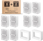 Cat Water Fountain Filters, 8 Carbon Filters& 2 Foams Filters with Holders, Pet Water Fountain Filters