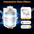 95% Efficiency Oil Mist Filter, Vacuum Pump Filter with KF25 Flange & Drain Pipe, for Pumps ≤2.11Gal/s