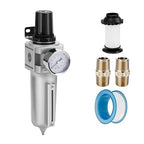 NANPU Industrial Grade Heavy Duty Particulate Filter & Air Regulator, Metal Bowl, Suitable for Paint Spray (1/2" NPT, Auto Drain)