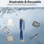 Replacement Parts Compatible with Shark AI AV2501S AV2511AE AV2501AE RV2502AE RV2610WA AV2510AOUS RV2520AOUS Robot Vacuum Cleaner, 2Main Brush, 4 motor pre-filters, 4Foam Filters, 8Side Brushes