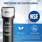 Vortopt Replacement Filter for Q5-C2 & Q6-C2 Under Sink Water Filter System - 19K Gallons NSF/ANSI 42 Certified Water Filtration, Reduces Lead, Chlorine, Bad Taste & Odor
