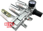 3 STAGE, HEAVY DUTY INDUSTRIAL GRADE FILTER REGULATOR COALESCING DESICCANT DRYER SYSTEM FOR COMPRESSED AIR LINE, METAL BOWLS, GREAT FOR PAINT SPRAY AND PLASMA CUTTER W/ELEMENTS(1/2"NPT, MANUAL DRAIN)