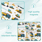 6 Pcs Fluorescent Light Covers for Ceiling Lights Seamless Construction Vehicles Cranes Excavators Trucks Bulldozers Decorative Magnets Light Filters for Office Home Classroom Must Haves 4’ x 2’