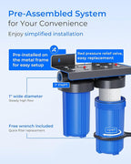 Waterdrop 2 Stage Whole House Water Filter System, with Heavy Metal Sediment Filter, Highly Reduce Mercury, Lead, Iron, Manganese, Chlorine for Well/City Water, WD-WHF21-PBH, 1" Inlet/Outlet