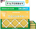 Filterbuy 24x24x1 Air Filter MERV 11 Superior Pet & Allergy Defense (4-Pack), Electrostatic Pleated HVAC AC Furnace Filters Replacement, Made in USA (Actual Size: 23.38 x 23.38 x 0.75)