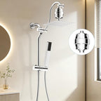 Hibbent Upgraded High Output Shower Filter for Hard Water, 20 Stage Showerhead Filter with Vitamin C, Removes Chlorine and Fluoride, Reduces Dry Itchy Skin, Eczema, and Dandruff, Chrome