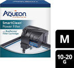 Aqueon SmartClean Power Filter with EcoRenew Filter Cartridge, Quick and Easy Water Changes, Quiet Operation, Adjustable Flow, for 10-20 Gallon Freshwater and Saltwater Aquariums, Medium