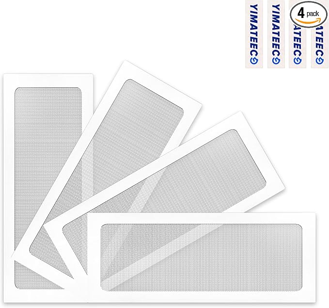 Dust Filter PC 360mm x 120 mm Magnetic Fan Dust Mesh for Computer Cooler/PSU/Routers, PVC 50 Mesh PC Case Screen Dustproof Vent Filter Cover Fan Grills (PVC, 120 * 360mm, 4pcs, White)