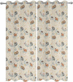 Cartoon Animals Outdoor Curtains for Patio Raccoons Rabbits Moon Linen Texture Waterproof Outside Curtains with Grommet Top Weatherproof Curtain for Cabana Pergola Gazebo, 2 Pack, 54" W x 108" L