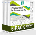 14x14x1 Air Filter MERV 8 (6-Pack), HVAC/Furnace AC Filter Replacement, Dust Defense–Comparable with MPR 600 & FPR 5 (Actual 13.75x13.75x0.75)