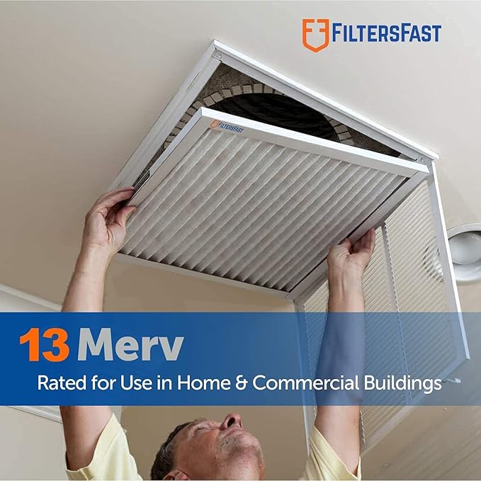 Filters Fast 15x20x2 Pleated Air Filter Merv 13, 2 Inch AC Furnace Air Filters, Made in the USA, Actual Size 14.5x19.5x1.75, 6 Pack