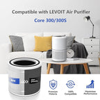 Core 300 Replacement Filter [Pet Care] Compatible with LEVOIT Core 300/Core 300S/Core-P350, 3-in-1 True HEPA Filter, High-Efficiency Activated Carbon, Part# Core 300-RF-PA, Yellow, 2 Pack