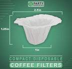 PARTY BARGAINS 600 Compact White Coffee Filter Liners – Disposable, Compatible with Keurig Brewers & K-Cup Reusable Pods, Single-Serve Paper Filters