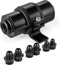 EVIL ENERGY Inline Fuel Filter 10 Micron with 6AN 8AN 10AN Adapter&Bracket Clamp 50MM Universal