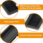 2 Pack Floor Register 4 x 10'', Floor Vent Cover with Air Vent Filter Mesh Catcher, Adjustable Heater Vent Covers for Walking, Premium Metal, Black