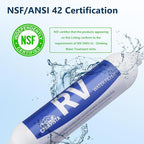 RV Water Filter - Inline Water Filter with 2 Hose Protector and 90 Degree Hose Elbow - NSF & ANSI 42 Certified - Camping Essentials for Reducing Odors, Bad Taste, Chlorine and Rust (3 Pack)