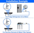 Refrigerator Water Line Kit Connection and 1/4 Compression Ice Maker Installation Kit,1/4" OD Tubing with Quick Connect for Fridge IceMaker RO Systems Water Filters Faucet,+Feed Water Adapter 25ft