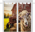 Farm Sheep Bedroom Curtains 72 Inch Length, Window Curtains Tab Top, Farmhouse Barn Funny Animals Butterfly Light Filtering Window Treatments Drapes 52"x72" 2 Panel
