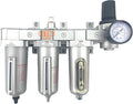 1/2" NPT HEAVY DUTY Industrial Grade 4 Stages Filter Coalescing Desiccant Dryer Regulator System For Compressed Air Lines, Metal Bowls, Great For Paint Spray And Plasma Cutter (AUTO DRAIN)