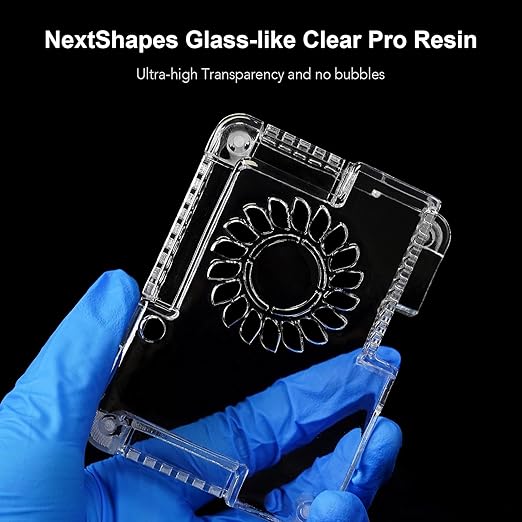 Clear Pro 3D Printer Resin, Glass-Like Ultra High Transparency, Non-Yellowing & Non-Brittle, High Precision 405nm UV Curing Resin for LCD/DLP 3D Printing (Clear, 500g)