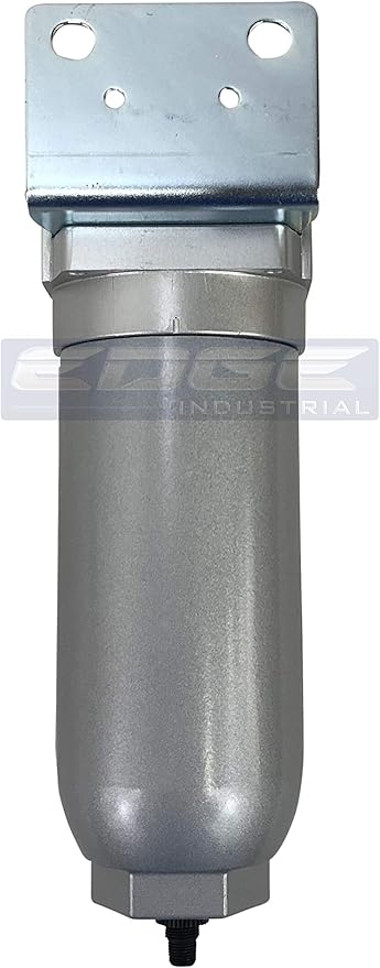 HEAVY DUTY INDUSTRIAL RATED HIGH FLOW PARTICULATE FILTER, IN-LINE WATER TRAP FOR COMPRESSED AIR LINE SYSTEMS, 5 MICRON WITH METAL BOWL AND AUTO DRAIN (3/4" NPT, 11oz)
