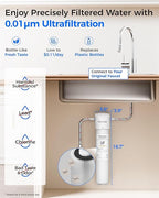 Waterdrop 15UAW-UF 0.01 μm Ultra Filtration Under Sink Water Filter System, 2 Years, Reduces Lead, Chlorine, Bad Taste & Odor, Direct Connect to Kitchen Faucet, USA Tech