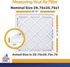 Filter King 29.75x35.75x1 Air Filters | 6 Pack | MERV 13 HVAC Pleated AC Furnace Filters, Increases Air Quality | Actual Size