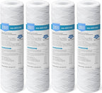 AQUA CREST AP110 5 Micron 10"x2.5" String Wound Whole House Water Filter Replacement for 3M® Aqua-Pure AP110, Culligan® P5, APEC, GE FXUSC, Whirlpool®, Any 10" x 2.5" Home Water Filter, Pack of 4