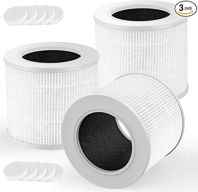 Leemone 3 Pack Core Mini Replacement Filter for LEVOIT Core Mini Air Purifiers, High-Efficiency Activated Carbon