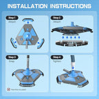 UIRWAY Upgrade Pool Vacuum Head with Side Brush & 360° Swivel Cuff, 1-1/2" x 40 Ft Heavy Duty Manual Kink-Resistant Vacuum Hoses, Weighted Triangular Shape for Inground & Above Ground Pool(No Pole)