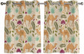 2 Panel Kitchen Cafe Curtains, Desert Camels Sunlight Filtering Nature Air Through, Home Decor Window Covering Tier Curtains for Bedroom Living Room Vintage Sand Animals Aloe Vera Leaves Beige