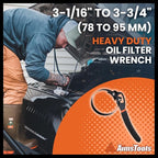 Oil Filter Wrench Tool with Three-Position Design for Cars & Motorcycles Multi-Purpose Removal Tool from 3-1/16 inch to 3-3/4 inch(78mm to 95mm), compatible with most models