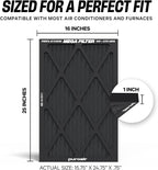 PuroAir MegaFilter - 16x25x1 Air Filter MERV 13 Activated CarbonTech Defense - Heavy Duty 3 Layer Furnace Filters Allergens, Pollen, Dust, Pet Dander, Smoke, Odors - HVAC Air Filter 16x25x1 (2-Pack)