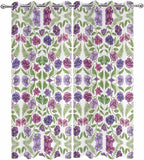 Flowers Outdoor Curtains for Patio Summer Floral Pastoral Farmhouse Plant Waterproof Outside Curtains with Grommet Top Weatherproof Curtain for Cabana Pergola Gazebo, 2 Pack, 54" W x 84" L