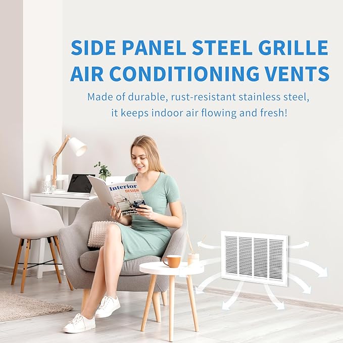 24x20 Return Air Grille [Duct Opening Size],Return Air Vent Cover for Wall Or Ceiling,Steel Return Air Filter Grilles Removable Face/Door for 1 Inch Filters (24"W x 20"H [Duct Opening])