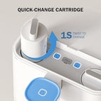 Frizzlife MD40 Rechargeable Water Filter Dispenser with 2 Filters Pre-Installed, Certified Reduce 99.89% of Chlorine, 400-Gallon/6 Months Water Pitcher, Extra 2 Filter Replacements
