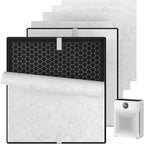 2 Pack PR1 Replacement Filter, Compatible with MOOKA PR1 Air Purifier, H13 True HEPA Filter for Home Large Room, Removes Pollen Dander Smoke Pet Hair Dust (includes 6pcs Washable Pre Filter)