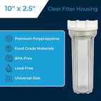 SpiroPure Clear Water Filter Housing 10 inch / 2.5 x 10 / 158117 Transparent Standard Housing (Case of 12)
