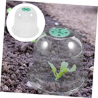 2pcs Small Garden Cloche Clear Plastic Humidity Domes for Mini Greenhouse Protectors with Optimal Airflow and Heat Insulation for Winter Outdoor Use