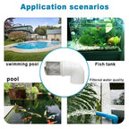 DN15 inch stainless steel filter cover connected to 90 degree elbow 1/2" PVC DN15 water pipe, suction hose strainer used to remove debris and reduce solid entry（1pcs）