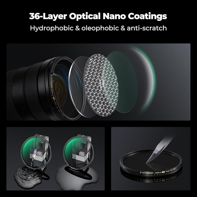 K&F CONCEPT 95mm Circular Polarizers Filter Super Slim with 36 Multi-Layer Coatings, High Definition Circular Polarizing Filter (CPL) Camera Lens Filter (Nano-X PRO Series)