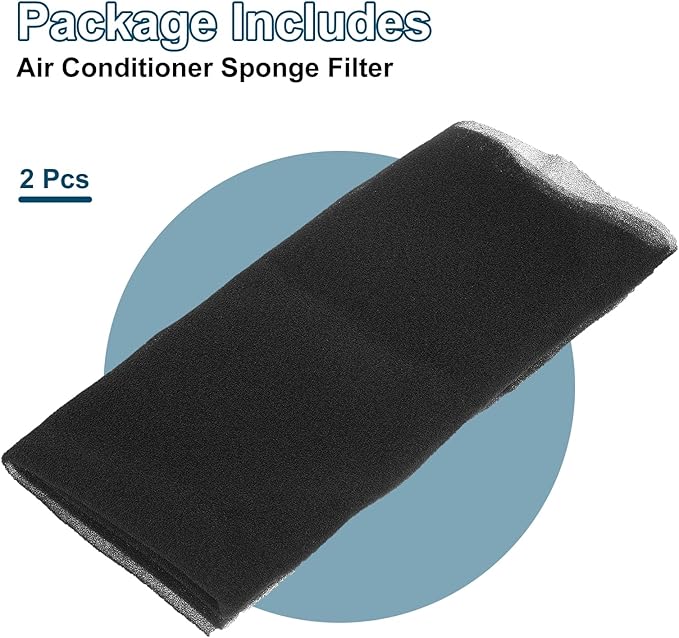 PATIKIL 39" x 39" x 0.1" Air Conditioner Filter Replacement, 2Pcs Washable Reusable Cut to Fit Foam Filter Air Filter for RV AC Vent Window Purifiers Computer, 40PPI