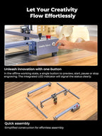 Creality 10W Laser Engraver, Falcon Pro with 3-in-1 Laser for Wood Engraving, 72000mW Efficient Laser Engraving Machine Fit, for Wood, Metal, Paper, Acrylic, Leather, Glass Tumbler Ring, 17" x 16"